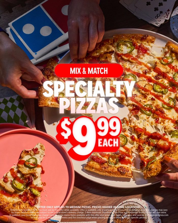 Specialty pizzas